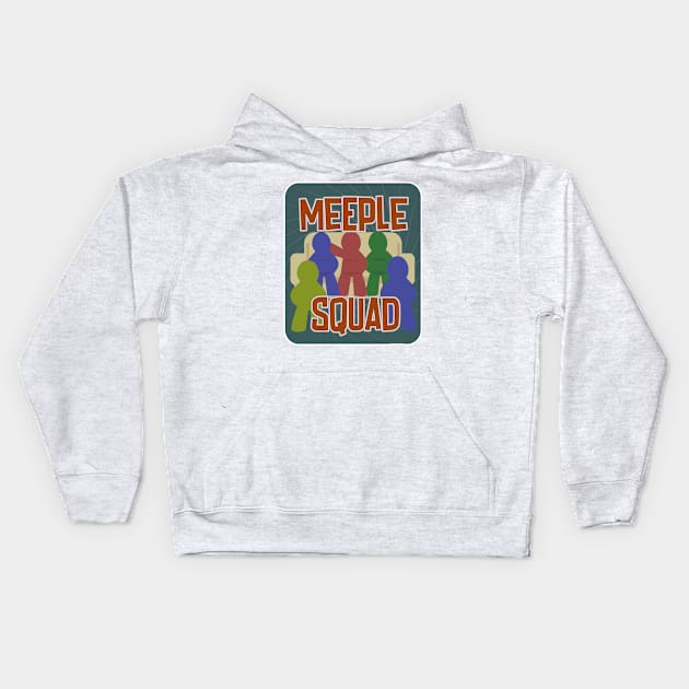 Meeple Squad Fun Boardgame Meeple Slogan Kids Hoodie by Tshirtfort